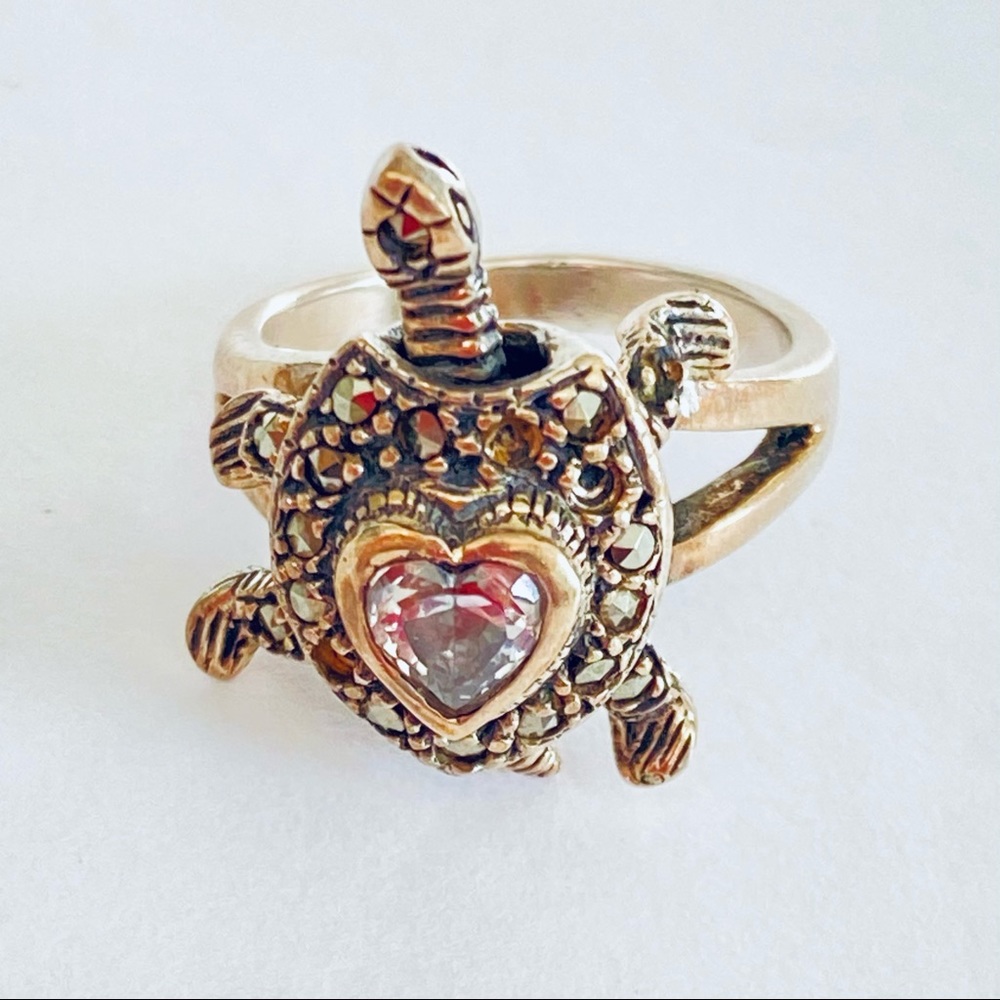 🐢Vintage moving Turtle 925 SS Ring 🐢